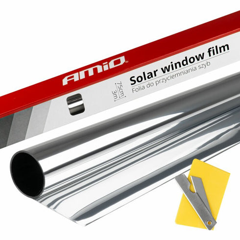 Folie solara pentru geam Amio 75x300cm transparenta 15% Dark Silver - Argintiu inchis